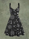Vintage Chic Floral Print Maxi Dress - Relaxed Fit, Ring Linked V Neck, Adjustable Straps, Casual Women's Clothing for Daily Wear - Perfect for Spring and Summer