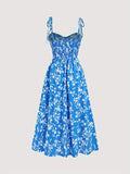 Chic Summer A-line Floral Dress with Sweetheart Neck - Strapless, Easy Maintenance, Women's Non-Sheer Cami Style