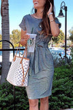 ZJKRL  -  Striped Knot Design Grey Midi Dress(5 Colors)