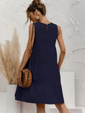 Zjkrl  -  Plus Size Solid Color Crew Neck Dress, Casual Sleeveless Dress For Summer, Women's Plus Size Clothing