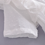 Zjkrl Summer Short Sleeve Vocation Women White Mini Dress Holiday Lace Ruffled Dress Pink