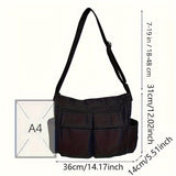 Vintage-Inspired Canvas Messenger Bag - Spacious Multi-Pocket Crossbody Bag with Zipper Closure - Perfect for Casual Travel, Daily Commute, and Outdoor Activities