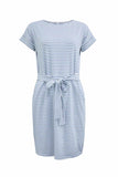 ZJKRL  -  Striped Knot Design Grey Midi Dress(5 Colors)
