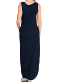 Zjkrl  -  Womens Fashionable Crew Neck Asymmetrical Maxi Dress - Sleeveless & Split Design, Effortlessly Chic for Summer Beach Vacations - A Must-Have Womens Clothing Staple