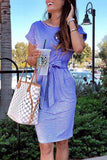 ZJKRL  -  Striped Knot Design Grey Midi Dress(5 Colors)