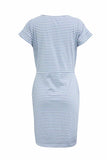 ZJKRL  -  Striped Knot Design Grey Midi Dress(5 Colors)