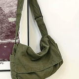 Women's Large Capacity Canvas Tote Bag, Casual Shoulder Satchel, Lazy Style, Artistic University Class Bag, Solid Color, Zipper Closure, Polyester Lining, No Oil Edging