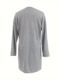 Warm Casual V-Neck Knit Dress - Durable, Long Sleeve A-Line for All Seasons Women’s Comfort