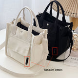 Chic White Canvas Tote Bag for Women - Versatile Shoulder & Crossbody Handbag, Perfect for School, Work, and Everyday Outings