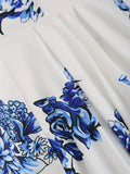 Elegant Floral Print Pendulum Dress - Crew Neck, Short Sleeve, Tie Waist, Micro Elasticity, Semi-Sheer, Woven Polyester Fabric - Perfect for Spring, Summer, and Fall Seasons, Ideal for Womens Elegant Dressing
