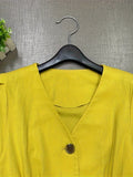 Zjkrl  -  Summer New Fashion V-neck Single-breasted Mid-length Dress