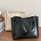 Solid Color Stylish Simple PU Tote Bag Shoulder Bag Handbag. Suitable for Daily Commuting to Work, Going Out Shopping, As a Gift, Etc. Can Hold Tablets, Mobile Phones, Wallets, Documents, Etc.