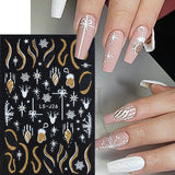 Zjkrl - Christmas Nail Sticker 3D Reflective Shiny Glitter Gold Silver Snowflake Elk Bells Decal Slider For Manicure Decoration NLLS-J24