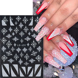 Zjkrl - Christmas Nail Sticker 3D Reflective Shiny Glitter Gold Silver Snowflake Elk Bells Decal Slider For Manicure Decoration NLLS-J24