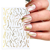 Zjkrl - Christmas Nail Sticker 3D Reflective Shiny Glitter Gold Silver Snowflake Elk Bells Decal Slider For Manicure Decoration NLLS-J24