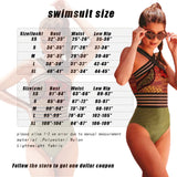 ZJKRL  -  Women One Piece Swimsuit Swimwear Deep V Retro Holiday Beachwear Backless Summer Ruffled Collar Surf Wear Bathing Suit