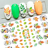 Zjkrl - 1pcs Gold iridescent Maple Leaf 3D Nail Sticker Fall Autumn Pattern Adhesive Transfer Stickers Shiny DIY Nail Art Decoration