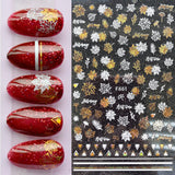 Zjkrl - 1pcs Gold iridescent Maple Leaf 3D Nail Sticker Fall Autumn Pattern Adhesive Transfer Stickers Shiny DIY Nail Art Decoration