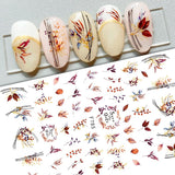 Zjkrl - 1pcs Gold iridescent Maple Leaf 3D Nail Sticker Fall Autumn Pattern Adhesive Transfer Stickers Shiny DIY Nail Art Decoration