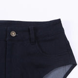ZJKRL  -  New Street Hipster Zipper Button Shorts Women's Cool Royal Blue Black Sexy High Fork Briefs shorts women