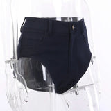 ZJKRL  -  New Street Hipster Zipper Button Shorts Women's Cool Royal Blue Black Sexy High Fork Briefs shorts women