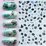 Zjkrl - 1pcs Gold iridescent Maple Leaf 3D Nail Sticker Fall Autumn Pattern Adhesive Transfer Stickers Shiny DIY Nail Art Decoration