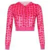 Zjkrl  -  Y2K Heart Print Velvet Hoodies Kawaii Women Jackets Zip Up Long Sleeve Sweatshirts Autumn Spring Female Pant Sets