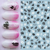 Zjkrl - 1pcs Gold iridescent Maple Leaf 3D Nail Sticker Fall Autumn Pattern Adhesive Transfer Stickers Shiny DIY Nail Art Decoration