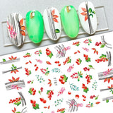 Zjkrl - 1pcs Gold iridescent Maple Leaf 3D Nail Sticker Fall Autumn Pattern Adhesive Transfer Stickers Shiny DIY Nail Art Decoration