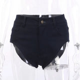 ZJKRL  -  New Street Hipster Zipper Button Shorts Women's Cool Royal Blue Black Sexy High Fork Briefs shorts women