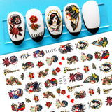 Zjkrl - Black Snake Nail Stickers Decals Gothic Halloween Design Adhesive Sliders for Nail Art DecorationTattoo Manicure Dropshipping