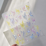 Zjkrl - Gold Silver Butterfly New Bronzing High Quality Adhesive Gilded Nail Stickers Nail Art Decorations Nail Decals Design T-2559