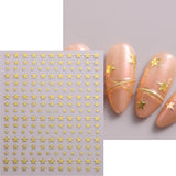 Sliver Stars Nails Stickers 3D Bronzing Laser White Cross Starlight Glossychic Y2k Stylish Adhesive Manicure Decorations SO-167