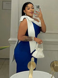 ZJKRL -  Womens Summer Beautiful Sexy Dresses Mid-length Elegant Lady Dress Highi Waist Knitted One-piece Dress