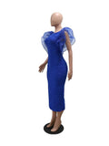ZJKRL -  Elegant Dresses for Women Ruffle Sleeve Dress Knee Length Wave Print Sexy Summer Light Dress Birthday