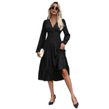Zjkrl - Dresses For Women Autumn Winter Fashionable New Casual Dress Lady Elegant Ladies Sexy Vintage The Split Vestidos  Mujer платье