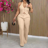 Zjkrl  -  Women Elegant Two Piece Set Dashiki African Tracksuit Spring Summer Long Sleeve Vest Top and Pants Set Party Matching Sets