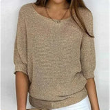 Zjkrl  -  Jumpers Women Purple Fall Winter Spring Sweaters Three Quarter Sleeve Sweater Jumpers  Elegant Streetwear Y2k Tops Short Jumper