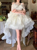 Sweet Elegant Lolita Style Princess Dress Women Sexy Chic Slash Neck Korean Strap Dress Female Fashion Casual Party Fairy Dress
