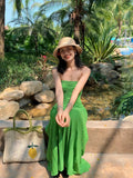ZJKRL -  Sleeveless Floral Print Suspender Dress Women Fashion V-neck Slim Maxi Dresses Summer Chic Female Beach Party Club Robe Z642