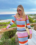 Zjkrl - Autumn Dresses For Women 2023 Striped Knitted Sexy Hollow Out Bodycon Dresses Beach Party Long Sleeve Elegant Casual Vestidos