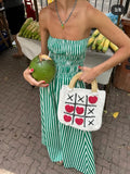 Zjkrl  -  Green Stripes Summer Maxi Dress Women Tube Long Beach Dress Off Shoulder Backless Casual Fashion Stripe Summer Dress