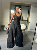 ZJKRL -  Elegant Formal Jumpsuits Women Halter Neck Full-length Jumpsuit Sexy One-piece Outfit High Waist Female Sleeveless Long Jumpsuit