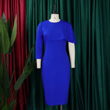 ZJKRL -  Elegant A-line Dress Women Ruffle Cloak Sleeve Slim Fashion High Waist Pencil Dress