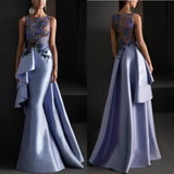 Zjkrl  -  Prom Dresses Exquisite Jewel Mermaid Sweep/Brush Evening  Lace Satin Formal Occasion Gown prom dress women elegant luxury