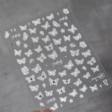 Zjkrl - Gold Silver Butterfly New Bronzing High Quality Adhesive Gilded Nail Stickers Nail Art Decorations Nail Decals Design T-2559