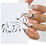 Zjkrl - Christmas Nail Sticker 3D Reflective Shiny Glitter Gold Silver Snowflake Elk Bells Decal Slider For Manicure Decoration NLLS-J24