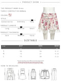 ZJKRL -  Puss Flower Print 2-Piece Set Women Y2K Single-Breasted Metal Buckle Wrap Top+Lace Folds Hem Skirt Sweet Matching Suits