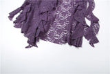ZJKRL -  Tassels Women Skirts Irregular Hem Multi-Layered Ruffles Lace Patchwork Sweet Summer Trend Daily Skinny Versatile Bottoms