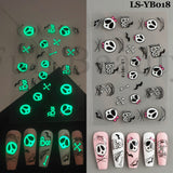 Zjkrl - Christmas Nail Sticker 3D Reflective Shiny Glitter Gold Silver Snowflake Elk Bells Decal Slider For Manicure Decoration NLLS-J24